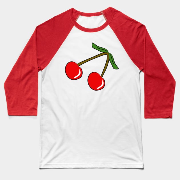 2 cherries. Healthy berries. Tasty food. Summer, bright design. Vegetarianism, diet. Healthy lifestyle. Children and joy. Baseball T-Shirt by grafinya